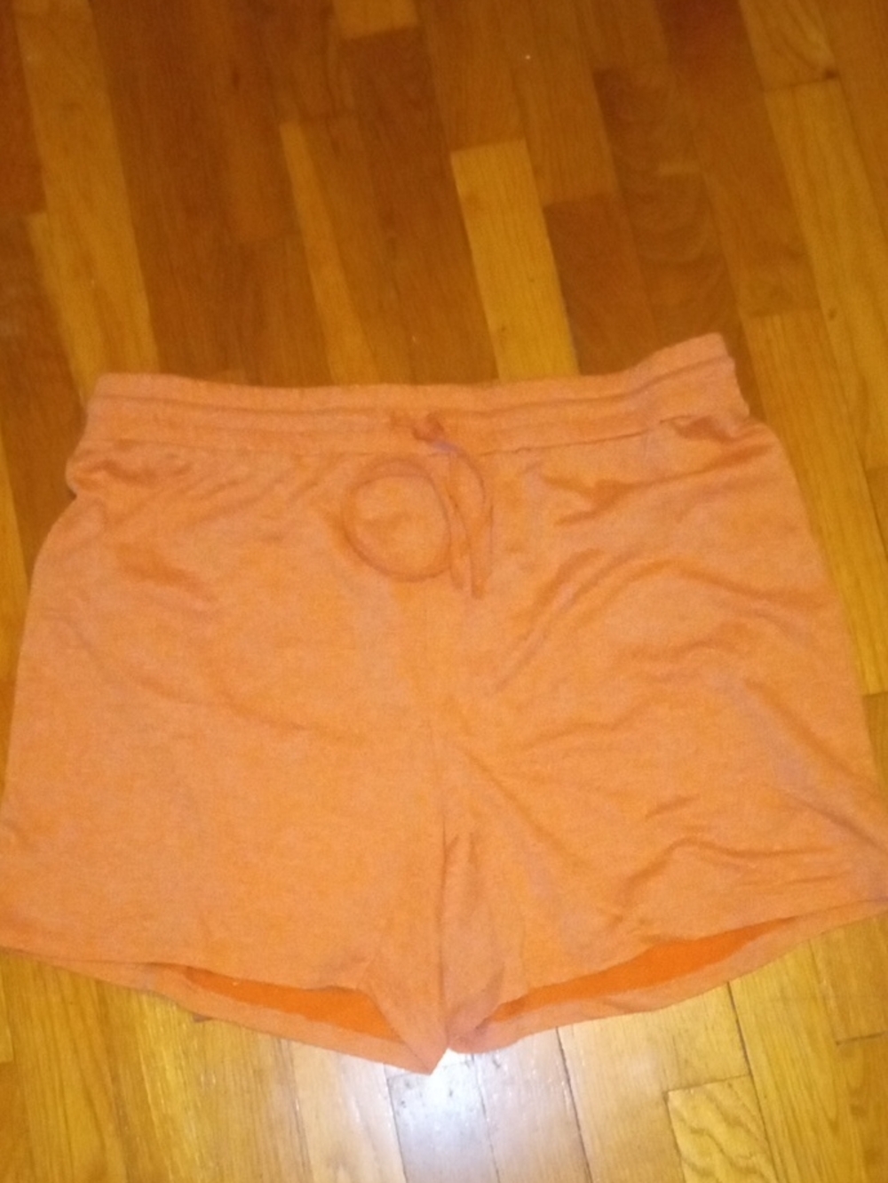 women XL soft sweat shorts, orange